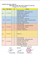 Thực đơn ăn bán trú tuần 11