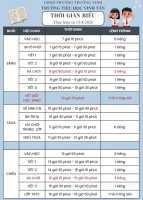 THÔNG BÁO THAY ĐỔI GIỜ HỌC