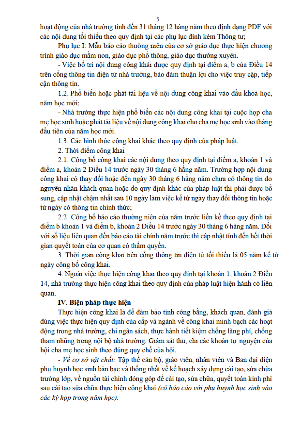 KẾ HOẠCH CÔNG KHAI THEO TT 09 NH 25 26 T5